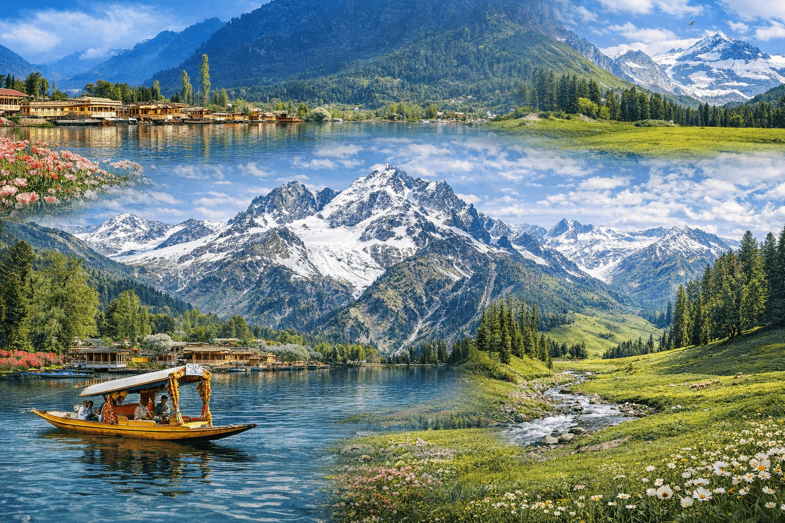 Kochi to Kashmir Dream Trip  ||  Kashmir 7 Days 6 Nights Tour Package