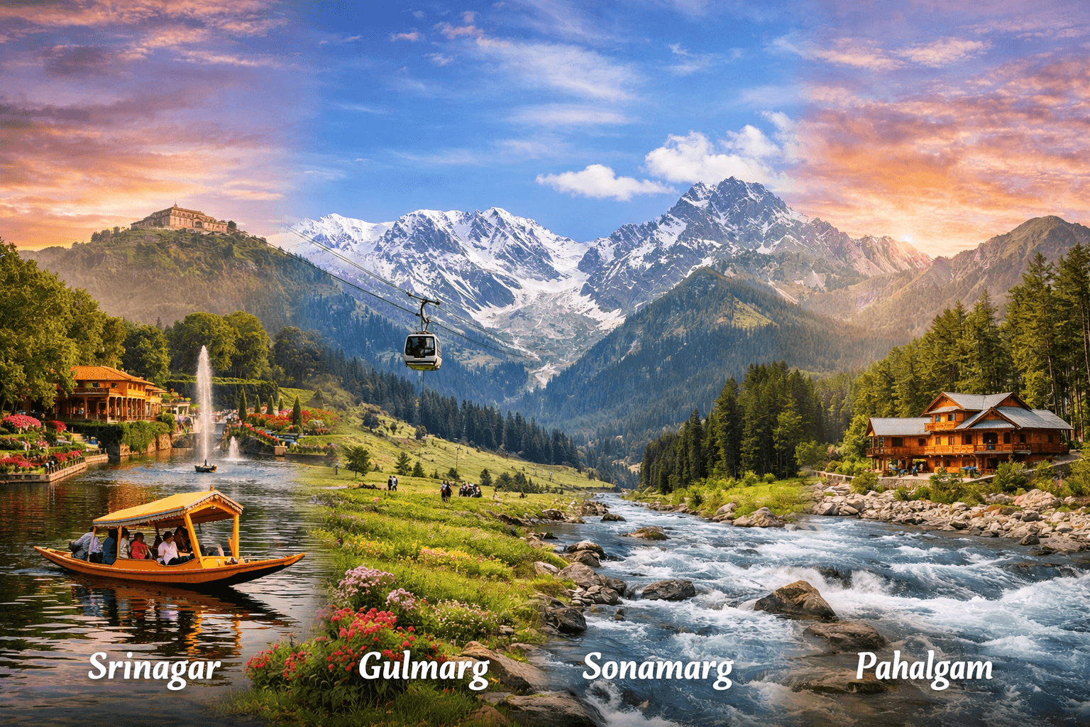 Best Kashmir Tour Package from Kerala  ||  Houseboat Stay & Flights Included